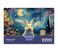 Sinoshow_24085_a_white_cute_bunny_with_flowers_a_butterfly_and__74c6c0a9-ccf6-41b4-9ddd-80b218fb4743_2 1000 Pieces Jigsaw Impossible Hard Difficult Puzzle Game, Stress Releasing Family Game, Birthday