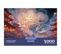 Sinoshow_24085_a_white_deer_runs_through_the_magical_forest_sur_3b2e7d67-c436-4284-bb2b-1e16440cd89b_4 1000 Pieces Jigsaw Fun Challenging & Brainteasing Puzzle Game, Vibrant Imagery, F