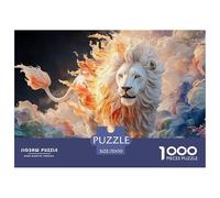 Sinoshow_24085_a_white_lion_its_full_body_burning_with_fire_and_80d1c9e5-1e59-47a5-9619-a6c1daf755cb_3 1000 Pieces Jigsaw Impossible Hard Difficult Jigsaw Puzzle, Unique Challenging Educational Toys,