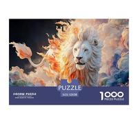 Sinoshow_24085_a_white_lion_its_full_body_burning_with_fire_and_80d1c9e5-1e59-47a5-9619-a6c1daf755cb_3 1000 Pieces Jigsaw Impossible Hard Difficult Puzzle Game, Unique Challenging Educational Toys, B