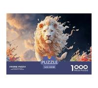 Sinoshow_24085_a_white_lion_with_fire_and_smoke_hyper-realistic_e9f2fdcb-7ff5-4531-8ce1-02b85d9edf3d_3 1000 Pieces Jigsaw Impossible Hard Difficult Puzzle Game, Stress Releasing Family Game, Family C