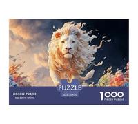 Sinoshow_24085_a_white_lion_with_fire_and_smoke_hyper-realistic_e9f2fdcb-7ff5-4531-8ce1-02b85d9edf3d_3 1000 Pieces Jigsaw Impossible Hard Difficult Puzzle Game, Stress Releasing Family Game, Family C