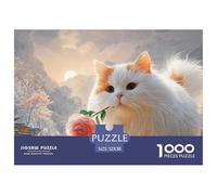 Sinoshow_24085_a_white_persian_cat_with_long_fur_holding_a_pink_476e1f64-aa41-4e3d-ac63-892669c180d9_2 1000 Pieces Puzzles Impossible Hard Difficult Puzzle Game, Vibrant Imagery, Birth