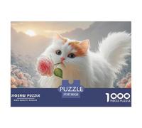 Sinoshow_24085_a_white_persian_cat_with_long_fur_holding_a_pink_476e1f64-aa41-4e3d-ac63-892669c180d9_3 1000 Pieces Jigsaw Fun Challenging & Brainteasing Puzzle Game, Unique Challenging Educational To