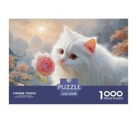 Sinoshow_24085_a_white_persian_cat_with_long_fur_holding_a_pink_476e1f64-aa41-4e3d-ac63-892669c180d9_4 1000 Pieces Puzzles Impossible Hard Difficult Jigsaw Puzzle, Stress Releasing Family Game, Birth