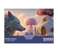 Sinoshow_24085_a_wolf_with_gray_fur_and_pink_hair_stands_next_t_312dafac-c8ca-4e8b-858b-06c6b01943cf_2 1000 Pieces Jigsaw Fun Challenging & Brainteasing Jigsaw Puzzle, Stress Releasing Family Game, B