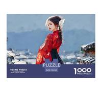 Sinoshow_24085_a_woman_in_a_red_hanfu_with_her_back_to_the_came_d1cb1ad9-32f6-4ddc-be0d-d0f3731e4cef_1 1000 Pieces Jigsaw Impossible Hard Difficult Puzzle Game, Vibrant Imagery, Birthd