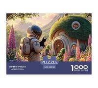 Sinoshow_24085_an_astronaut_in_a_space_suit_holding_their_cat_a_343ef974-fbaf-4547-86a2-ab42be935cf9_1 1000 Pieces Jigsaw Fun Challenging & Brainteasing Puzzle Game, Stress Releasing Family Game, Fam