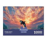Sinoshow_24085_an_orca_whale_jumping_out_of_the_water_a_pink_sk_d67f5b5c-af20-4920-ab7c-86825c8cb5b4_1 1000 Pieces Jigsaw Fun Challenging & Brainteasing Puzzle Game, Stress Releasing Family Game, Fam