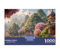 Sinoshow_24085_ancient_chinese-style_architecture_green_mountai_c5cfc508-1b5a-4316-8943-7f31b2089a35_3 1000 Pieces Puzzles Impossible Hard Difficult Jigsaw Puzzle, Unique Challenging Educational Toys