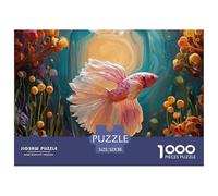 Sinoshow_24085_beautiful_pink_and_white_betta_fish_in_a_clear_g_07180807-9322-4151-92e7-c921a3e40aaa_4 1000 Pieces Jigsaw Impossible Hard Difficult Jigsaw Puzzle, Unique Challenging Educational Toys,