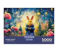 Sinoshow_24085_bunny_in_blue_coat_in_the_style_of_peter_rabbit__2a06dbec-9ad1-4bc3-a7d9-c0eada7683f5_2 1000 Pieces Jigsaw Challenging And Educational Puzzle Game, Stress Releasing Family Game, Birthd