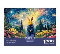 Sinoshow_24085_bunny_in_blue_coat_in_the_style_of_peter_rabbit__2a06dbec-9ad1-4bc3-a7d9-c0eada7683f5_1 1000 Pieces Jigsaw Challenging And Educational Jigsaw Puzzle, Vibrant Imagery, Bi