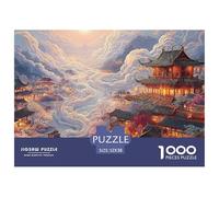 Sinoshow_24085_chinese_ink_painting_a_small_village_on_the_rive_8288d864-2f1d-493d-bdc2-134de0e3dd51_4 1000 Pieces Jigsaw Fun Challenging & Brainteasing Puzzle Game, Vibrant Imagery, B