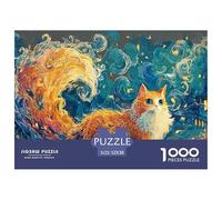 Sinoshow_24085_draw_an_orange_and_white_cat_with_long_hair_a_pe_c64389f6-35ac-4512-9112-d5af69d6af8b_1 1000 Pieces Jigsaw Fun Challenging & Brainteasing Jigsaw Puzzle, Stress Releasing Family Game, B
