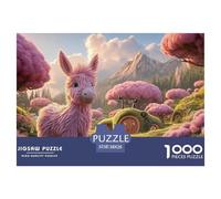 Sinoshow_24085_fluffy_pink_donkey_in_a_pink_field_cartoon_style_2f181df7-5b95-4bb9-b71d-a14de1d3ede3_1 1000 Pieces Jigsaw Fun Challenging & Brainteasing Puzzle Game, Stress Releasing Family Game, Fam