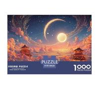 Sinoshow_24085_full_moon_with_crescent_in_the_sky_above_clouds__288fe611-29d0-4c91-893b-7cd85deba4b1_2 1000 Pieces Puzzles Impossible Hard Difficult Jigsaw Puzzle, Stress Releasing Family Game, Birth