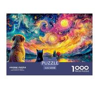 Sinoshow_24085_golden_retriever_and_cat_sitting_by_the_lake_gol_a6906119-07a9-4969-a2ad-17e8e2a8e91b_1 1000 Pieces Jigsaw Challenging And Educational Puzzle Game, Stress Releasing Family Game, Birthd