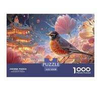 Sinoshow_24085_gouache_illustration_of_an_american_robin_perche_cdfb2b6d-fbc8-4006-88bb-7d9748e0c329_1 1000 Pieces Jigsaw Fun Challenging & Brainteasing Puzzle Game, Stress Releasing Family Game, Bir