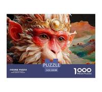 Sinoshow_24085_jinsen_monkey_king_monkey_face_with_golden_hair__202ae731-c02f-4cfd-8314-b5fba319ccd0_3 1000 Pieces Puzzles Impossible Hard Difficult Jigsaw Puzzle, Vibrant Imagery, Bir