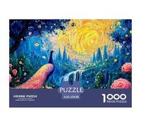 Sinoshow_24085_pink_peacock_colorful_feathers_standing_on_the_r_472a048b-5230-4c4a-a2f9-4aab55e4e506_3 1000 Pieces Jigsaw Impossible Hard Difficult Jigsaw Puzzle, Vibrant Imagery, Fami