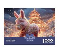 Sinoshow_24085_pink_plush_donkey_toy_standing_on_grass_with_flo_4c756295-1b5c-4a96-a942-fe493648905c_2 1000 Pieces Jigsaw Fun Challenging & Brainteasing Jigsaw Puzzle, Vibrant Imagery
