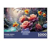 Sinoshow_24085_pink_rose_yellow_daffodil_and_blue_forget-me-not_c00aae03-c0e5-420c-b9d5-1f61eb95805d_3 (1) 1000 Pieces Jigsaw Fun Challenging & Brainteasing Puzzle Game, Vibrant Imagery Christmas Gif