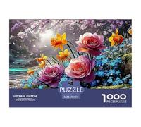 Sinoshow_24085_pink_roses_yellow_daffodils_and_blue_forget-me-n_b443445c-6c73-4bba-b91a-548ed5f55e7e_1 1000 Pieces Jigsaw Fun Challenging & Brainteasing Puzzle Game, Unique Challenging Educational To