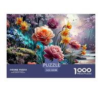 Sinoshow_24085_pink_roses_yellow_daffodils_and_blue_forget-me-n_b443445c-6c73-4bba-b91a-548ed5f55e7e_3 1000 Pieces Jigsaw Fun Challenging & Brainteasing Puzzle Game, Vibrant Imagery, F