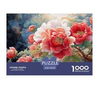 Sinoshow_24085_red_background_red_peonies_painting_in_the_style_80a729c6-64b3-4f12-b629-67af34208f53_4 1000 Pieces Jigsaw Fun Challenging & Brainteasing Jigsaw Puzzle, Unique Challenging Educational