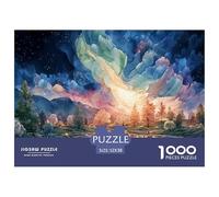 Sinoshow_24085_starry_night_sky_aurora_borealis_forest_trees_re_6f9bbd71-2185-4129-b542-84bb24c34209_4 1000 Pieces Jigsaw Impossible Hard Difficult Puzzle Game, Unique Challenging Educational Toys, F