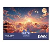 Sinoshow_24085_sunrise_over_the_clouds_with_the_sun_and_moon_in_8efd0784-9493-47c7-8faf-e8d8505ac8fa_3 1000 Pieces Puzzles Impossible Hard Difficult Jigsaw Puzzle, Vibrant Imagery, Fam