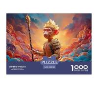 Sinoshow_24085_the_monkey_king_sitting_on_the_clouds_with_his_g_f0b9cf1d-2dcb-4d76-b672-5c8e4e9ab26d_2 1000 Pieces Jigsaw Impossible Hard Difficult Jigsaw Puzzle, Stress Releasing Family Game, Birthd