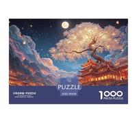 Sinoshow_24085_the_moon_is_shining_brightly_and_the_blue_tree_s_3244fe22-9c8a-4b24-a2a4-1f7e525599ab_1 1000 Pieces Jigsaw Fun Challenging & Brainteasing Puzzle Game, Vibrant Imagery, B