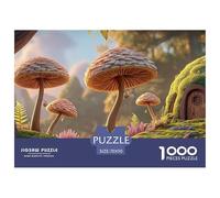 Sinoshow_24085_three_small_mushrooms_and_one_fern_in_the_forest_2d319f31-9afa-4b6e-aa82-2f7c0aefc627_1 1000 Pieces Puzzles Impossible Hard Difficult Puzzle Game, Unique Challenging Educational Toys,
