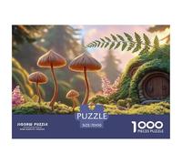 Sinoshow_24085_three_small_mushrooms_and_one_fern_in_the_forest_2d319f31-9afa-4b6e-aa82-2f7c0aefc627_2 1000 Pieces Puzzles Impossible Hard Difficult Puzzle Game, Unique Challenging Educational Toys,