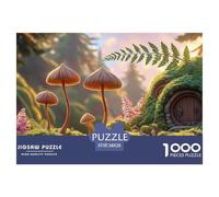 Sinoshow_24085_three_small_mushrooms_and_one_fern_in_the_forest_2d319f31-9afa-4b6e-aa82-2f7c0aefc627_2 1000 Pieces Puzzles Impossible Hard Difficult Jigsaw Puzzle, Vibrant Imagery, Bir