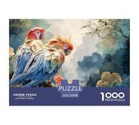 Sinoshow_24085_two_colorful_parrots_with_feathers_made_of_long__e902e1f4-9de6-4d0e-8ea9-03cd69387e32_3 1000 Pieces Jigsaw Impossible Hard Difficult Jigsaw Puzzle, Unique Challenging Educational Toys,