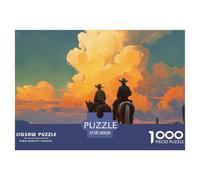 Sinoshow_24085_two_cowboys_on_horseback_looking_at_the_sunset_i_d388ceb6-1038-4650-bb1a-c9aa6f166e6c_3 1000 Pieces Jigsaw Fun Challenging & Brainteasing Jigsaw Puzzle, Vibrant Imagery