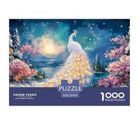 Sinoshow_24085_white_snowflakes_falling_on_the_white_peacock_sp_8f041372-a4f0-4a13-9cac-0f6a0fc4d831_1 1000 Pieces Jigsaw Impossible Hard Difficult Puzzle Game, Unique Challenging Educational Toys, B
