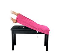 SINOSSO Soft Velvet 2-Person Piano Bench Cover, (27.5"- 36.5") L x (12"- 16") W Rectangle Stretch Washable Stool Upholstered Protector Slipcover, (M, Hot Pink)