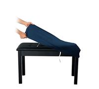 SINOSSO Soft Velvet 2-Person Piano Bench Cover, (27.5"- 36.5") L x (12"- 16") W Rectangle Stretch Washable Stool Upholstered Protector Slipcover, (M, Navy Blue)