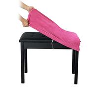 SINOSSO Soft Velvet Piano Bench Cover, (20"- 26.5") L x (11.8"- 15.7") W Rectangle Stretch Washable Stool Upholstered Protector Slipcover, (S, Hot Pink)