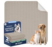 Sinotalent Washable Pee Pads for Dogs, 2 Pack Reusable Puppy Pads Dog Pads, Non-Slip Dog Pee Pads, Leakproof Pet Pee Pads Wee Wee Pads for Dogs. (Brown, 30"x34"(Pack of 2))