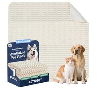 Sinotalent Washable Pee Pads for Dogs, Reusable Puppy Pads Dog Pads, Non-Slip Dog Pee Pads, Leakproof Pet Pee Pads Wee Wee Pads for Dogs. (Cream White, 40"x60"(Pack of 1))