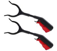 SINOTATO Grab Tongs for Seniors, 2 Pieces Grabber for Picking, 28 cm Grabber Tongs 360° Rotating Head Short Rubbish Tongs, Grabber Rubbish Grabber One-Handed Operation for Garden, Rubbish
