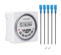 SINOTIMER 12VDC Digital Timer with LCD Display, Programmable 24/7, 16 Settings, Repeatable Program, Manual On/Off, Ideal for Indoor Use