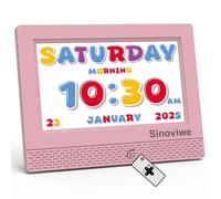 Sinoviwe Kids Alarm Clock with 7'' HD Digital Screen, Calendar Function,It is Perfect for Kids Aged 3-12 Years Old and is a Great Gift for Birthdays, Christmas, and Other Occasions