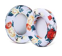 Sinowo Ear Pads, Replacement Earpads Compatible for Beats Studio 2 Studio 3Wired & Wireless Headphones,Ear Cushions with Noise Isolation Memory Foam,Soft Protein Leather(White Flower)