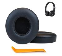 SINOWO Earpads Replacement for Beats Solo 2 & Solo 3 Wireless On-Ear Headphones,Solo2 Solo3 Ear Pads Cushions with Noise Isolation Memory Foam,Soft Protein Leather(Black)